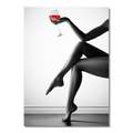 ArtZ® Who Wants Wine Painting - Elbow On Knee - Hand Holding Wine / 12 inch by 16 inch (30x40cm)