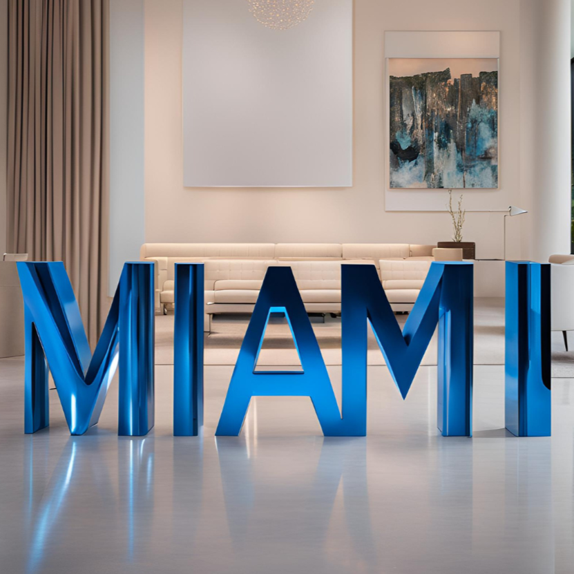 ArtZ® Stainless Steel Miami Sculpture - Width: 72 inch (183 cm)