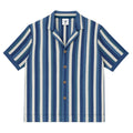 Striped Button-Up Shirt in Midnight Blue & Sage