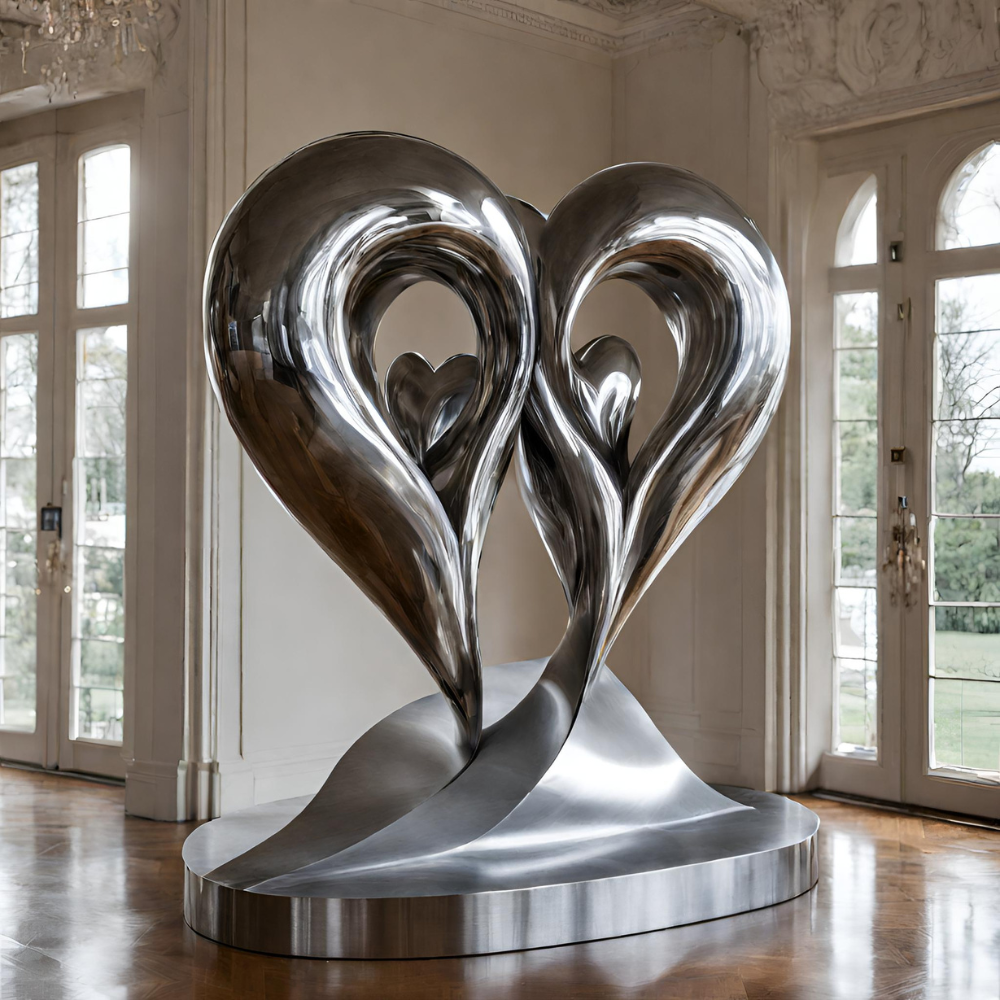 ArtZ® Stainless Steel Abstract Heart Sculpture - Height: 36 inch (91 cm)