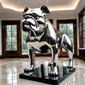 ArtZ® Stainless Steel Bulldog Sculpture - Height: 108 inch (274 cm)