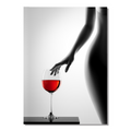 ArtZ® Who Wants Wine Painting - Wine Glass On Table / 32 inch by 48 inch (81x122cm)