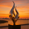 OSO Stainless Steel Inferno Flame Sculpture - Height: 72 inch (183 cm)