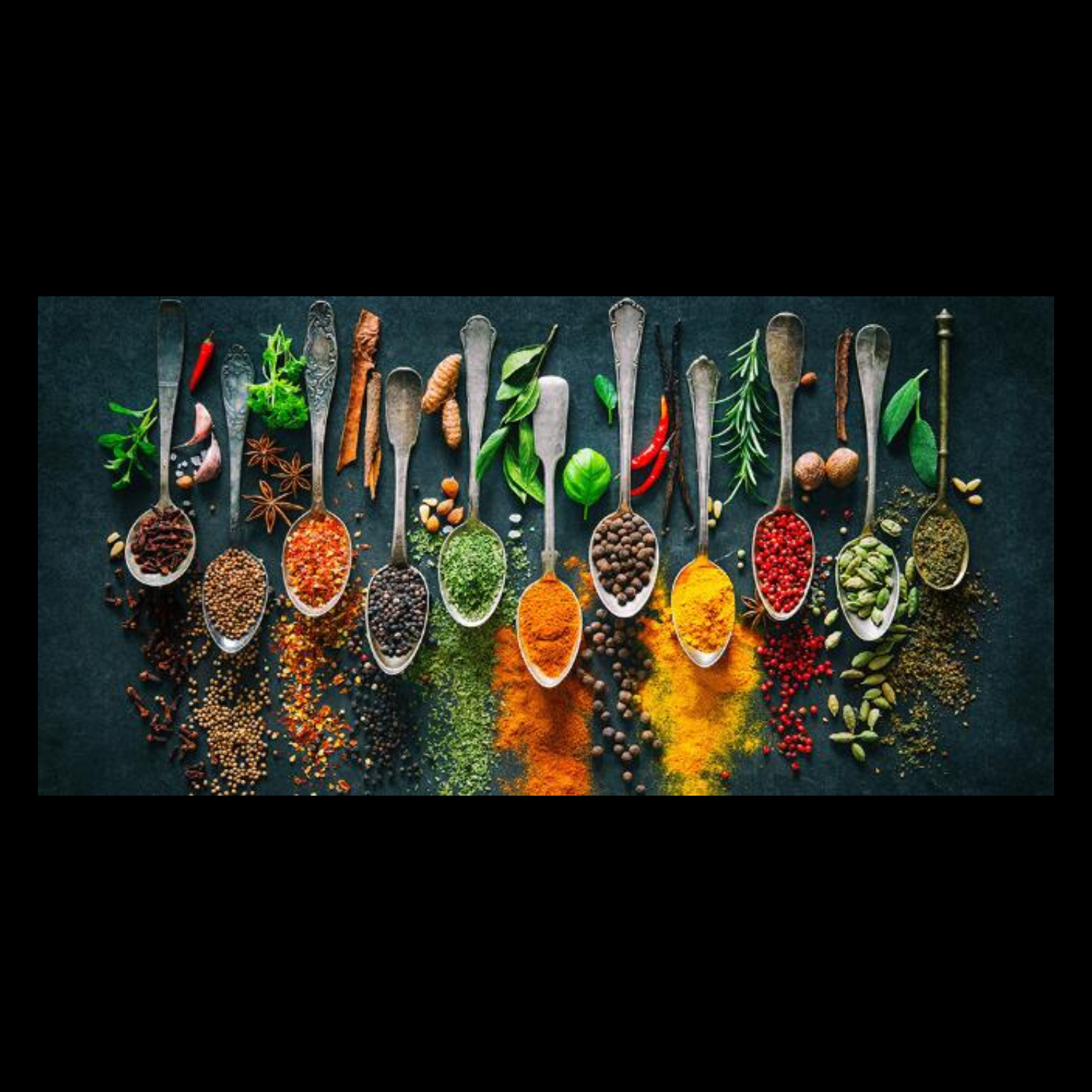 ArtZ® Very Spicy Painting - Blue Background / 31.5 inch by 63 inch (80x160cm) No Frame