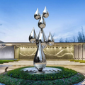ArtZ® Sun Shower Stainless Steel Sculpture - Height 70.9 inch (180 cm); Diameter 45.3 inch (115 cm)