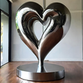 ArtZ® Stainless Steel Heart Sculpture - Height: 36 inch (91 cm)