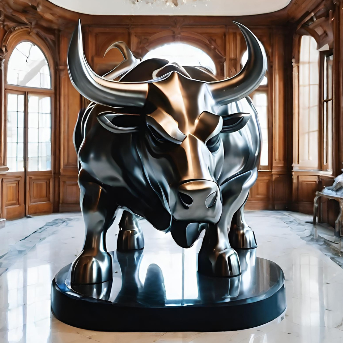 ArtZ® Stainless Steel Bull Sculpture