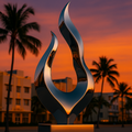 OSO Stainless Steel Ignite Me Flame Sculpture - Height: 72 inch (183 cm)