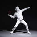 ArtZ® Man Throwing Flowers Sculpture - White