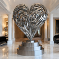 ArtZ® Stainless Steel Stairway To Love Sculpture - Height: 36 inch (91 cm)