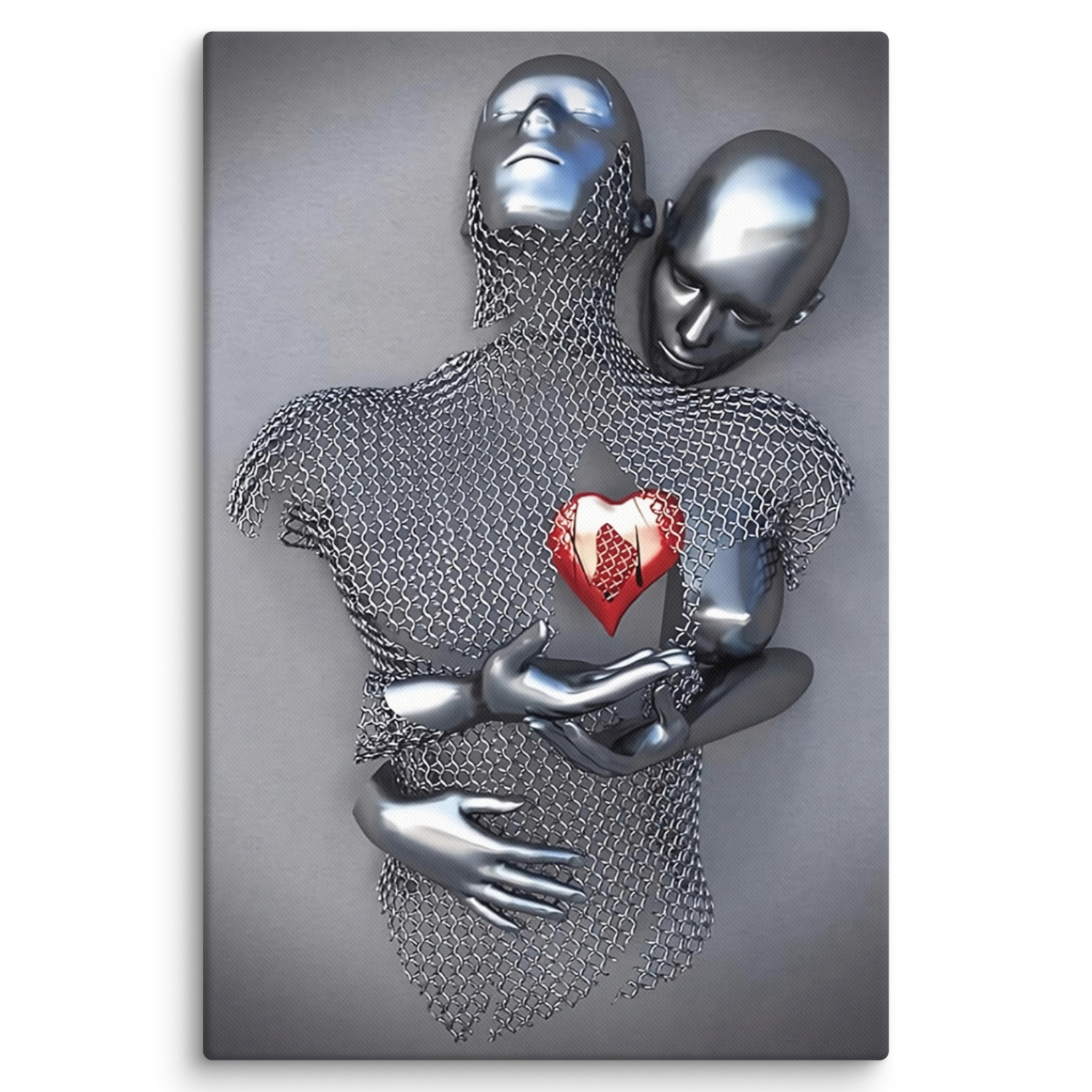 ArtZ® Emotions Canvas Paintings - Red Heart / 40 inch by 60 inch (101x151cm)