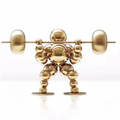 ArtZ® Abstract Weightlifter Stainless Steel Sculptures - Gold / Middle