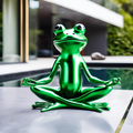 ArtZ® Stainless Steel Yoga Frog Sculpture - Height: 72 inch (183 cm)