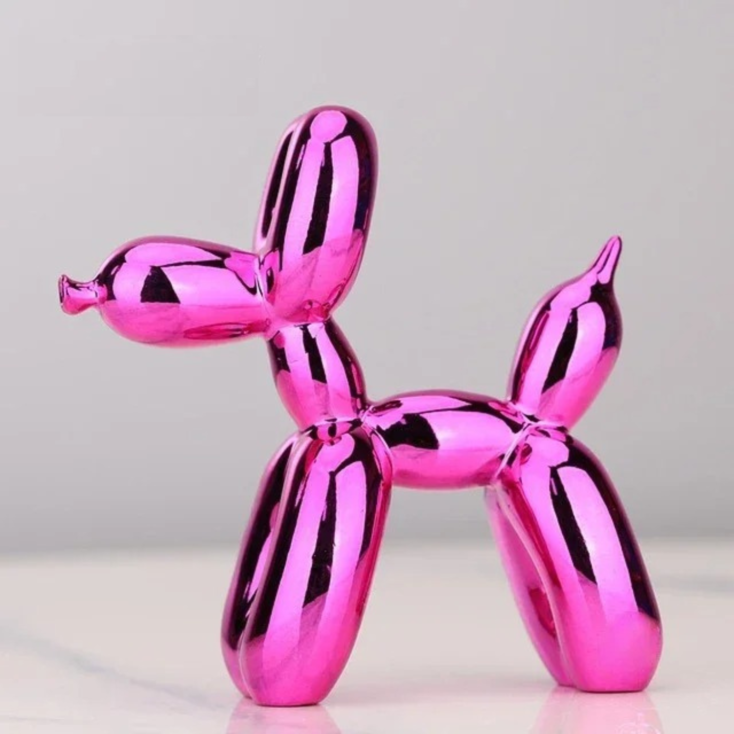 ArtZ® Balloon Dog Sculpture - Fuchsia / 6.5x6.5x2.7 inches (17x17x7cm)