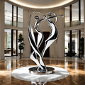 ArtZ® Stainless Steel Abstract Dancing Couple Sculpture - Height: 36 inch (91 cm)
