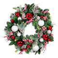 Christmas Nordic Red and White Christmas Wreath