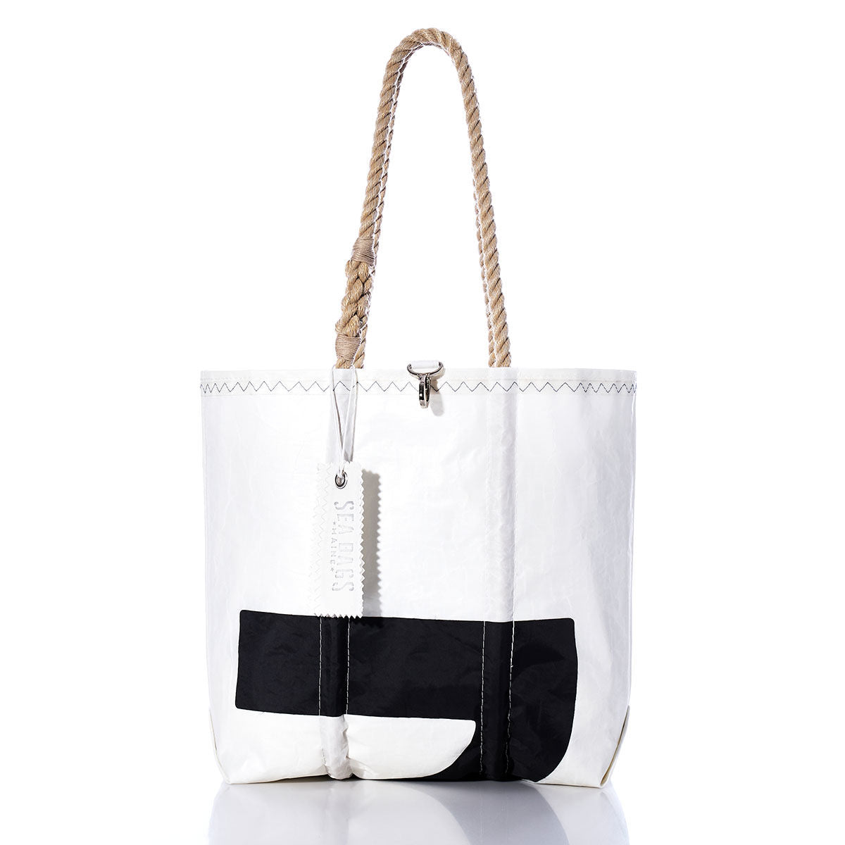 Vintage Black 2 Medium Tote Handmade in Maine from Recycled Sails