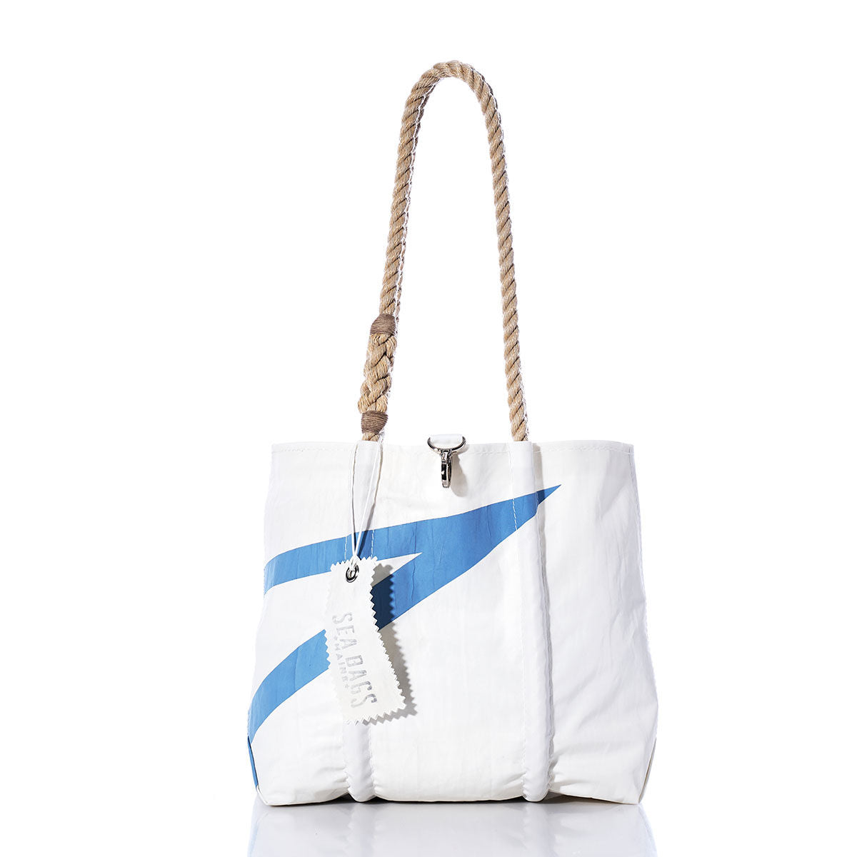 Vintage Blue Graphic Handbag Handmade in Maine from Recycled Sails