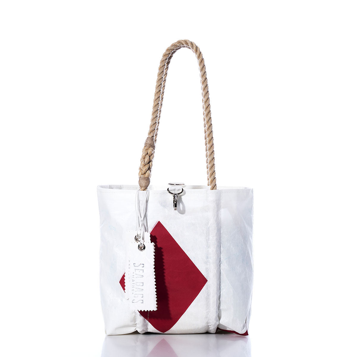 Vintage Red Square Handbag Handmade in Maine from Recycled Sails