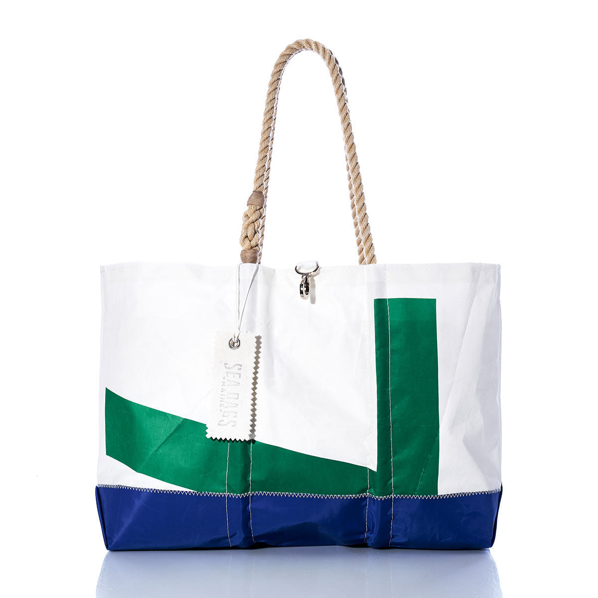 Vintage Green 7 Ogunquit Beach Tote Handmade in Maine from Recycled Sails