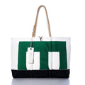 Vintage Green B Ogunquit Beach Tote Handmade in Maine from Recycled Sails