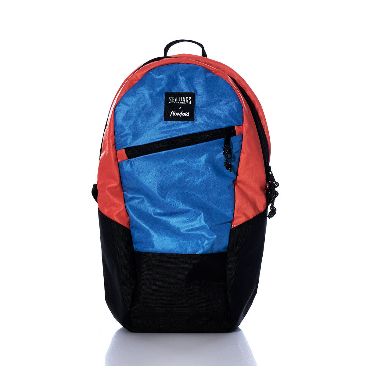 Vintage Orange and Blue Crew Backpack Handmade in Maine from Recycled Sails