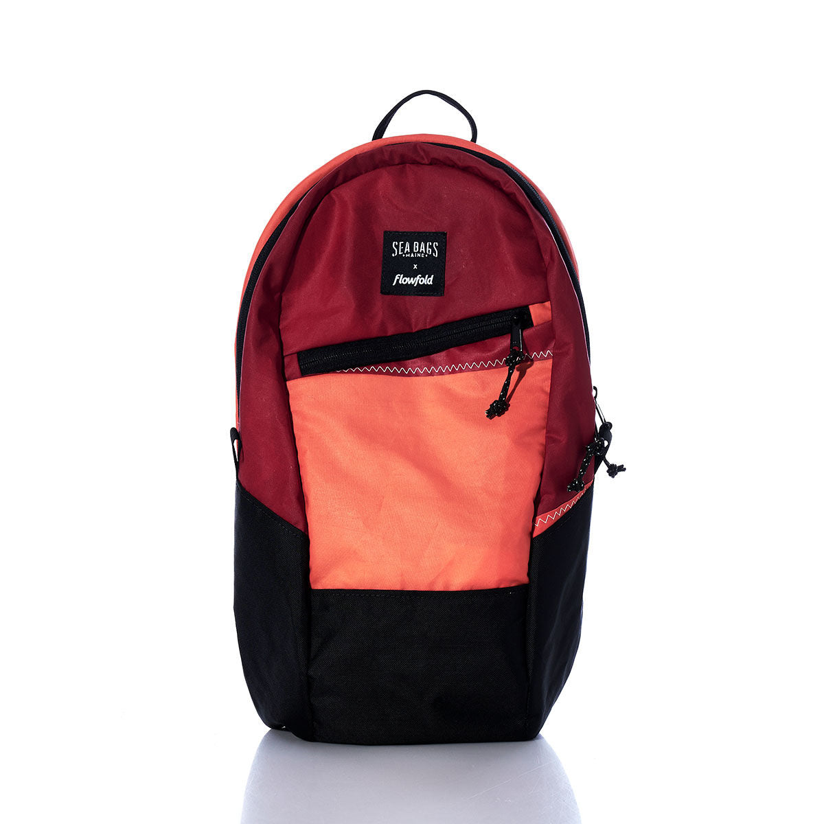 Vintage Red and Orange Crew Backpack Handmade in Maine from Recycled Sails