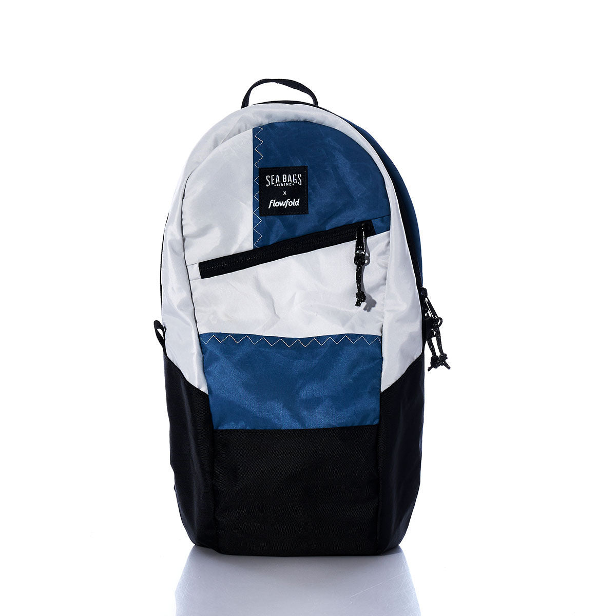 Vintage Blue and White Crew Backpack Handmade in Maine from Recycled Sails