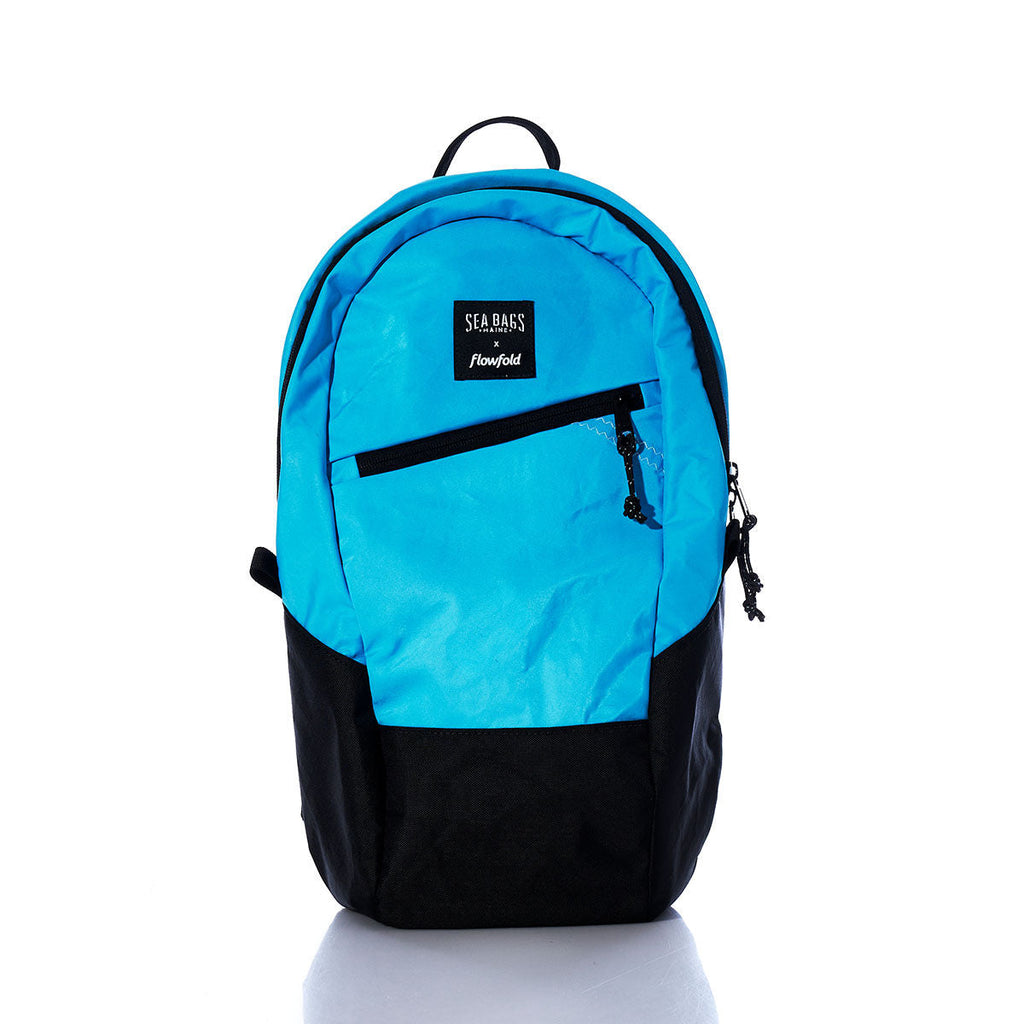 Vintage Blue Crew Backpack Handmade in Maine from Recycled Sails