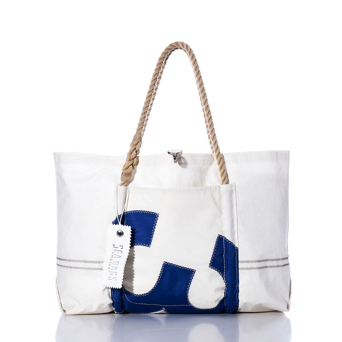 Vintage Blue 30 Wharf Tote Handmade in Maine from Recycled Sails