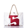 Vintage Red 5 Wharf Tote Handmade in Maine from Recycled Sails