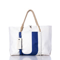 Vintage Blue U Wharf Tote Handmade in Maine from Recycled Sails
