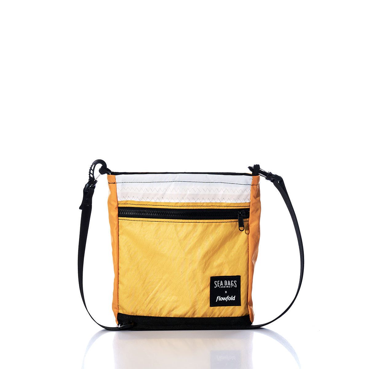 Vintage Yellow Small Voyager Crew Crossbody Handmade in Maine from Recycled Sails