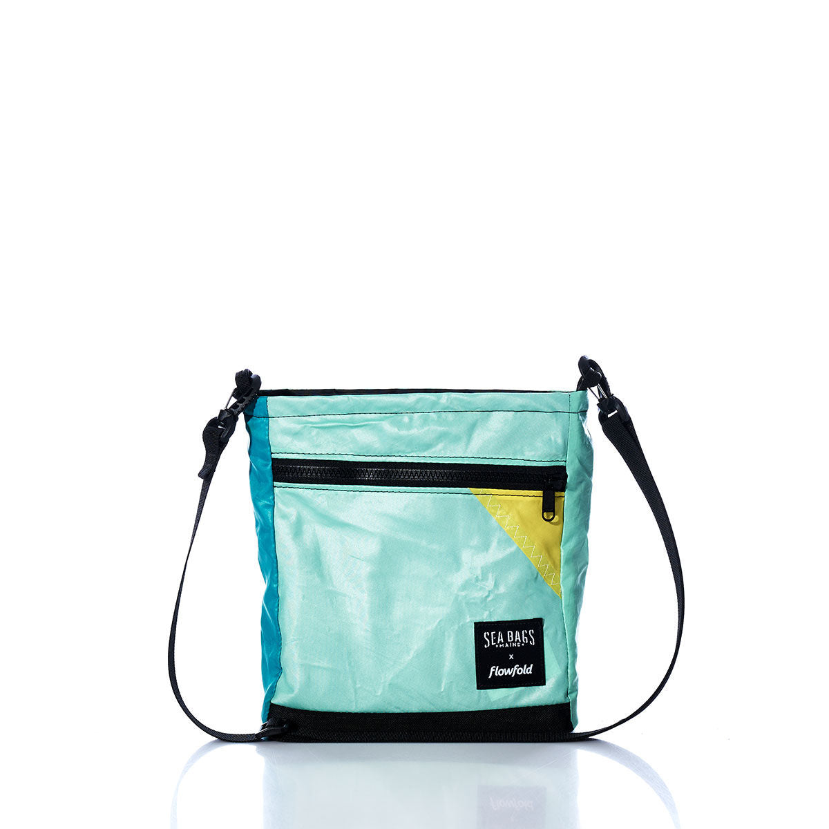 Vintage Mint Small Voyager Crew Crossbody Handmade in Maine from Recycled Sails