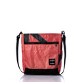 Vintage Orange and Black Medium Voyager Crew Crossbody Handmade in Maine from Recycled Sails