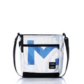 Vintage Blue 39 Medium Voyager Crew Crossbody Handmade in Maine from Recycled Sails