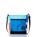 Vintage Blue Medium Voyager Crew Crossbody Handmade in Maine from Recycled Sails
