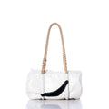 Vintage Black Swoosh Baguette Bag Handmade in Maine from Recycled Sails
