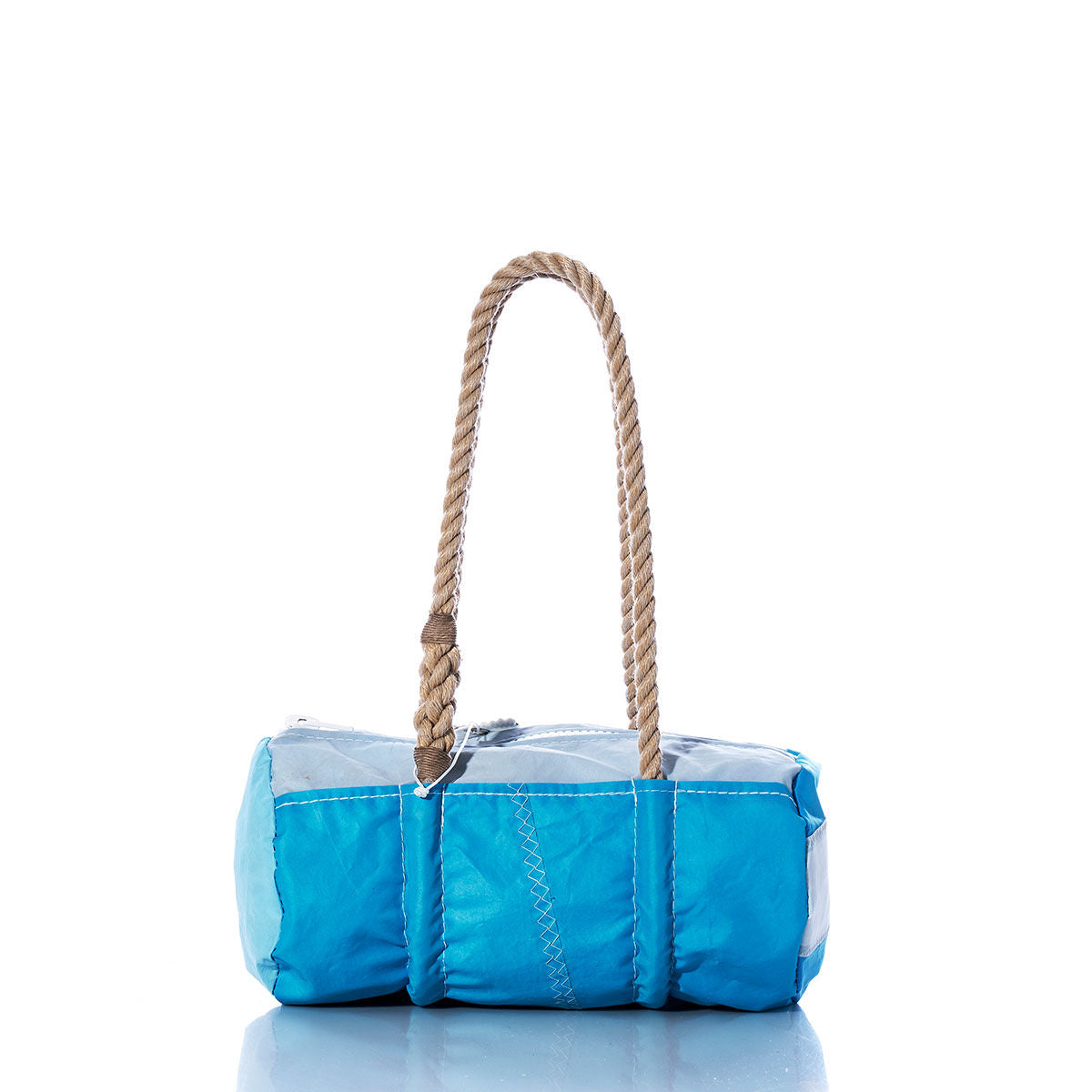 Vintage Blue Baguette Bag Handmade in Maine from Recycled Sails
