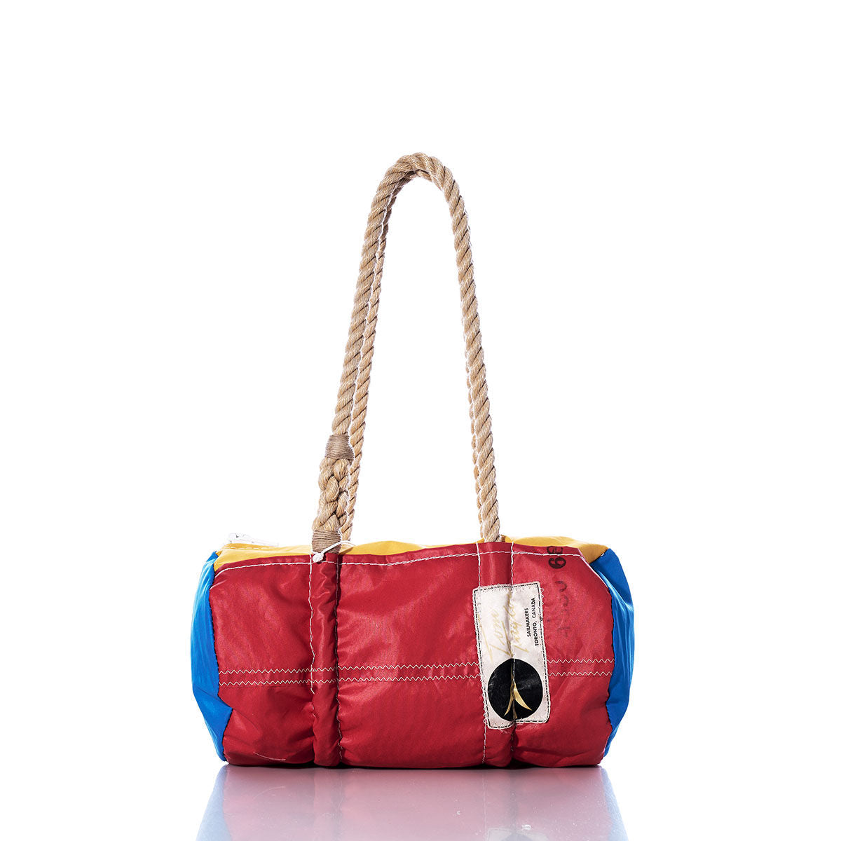Vintage Sailmakers Mark Baguette Bag Handmade in Maine from Recycled Sails
