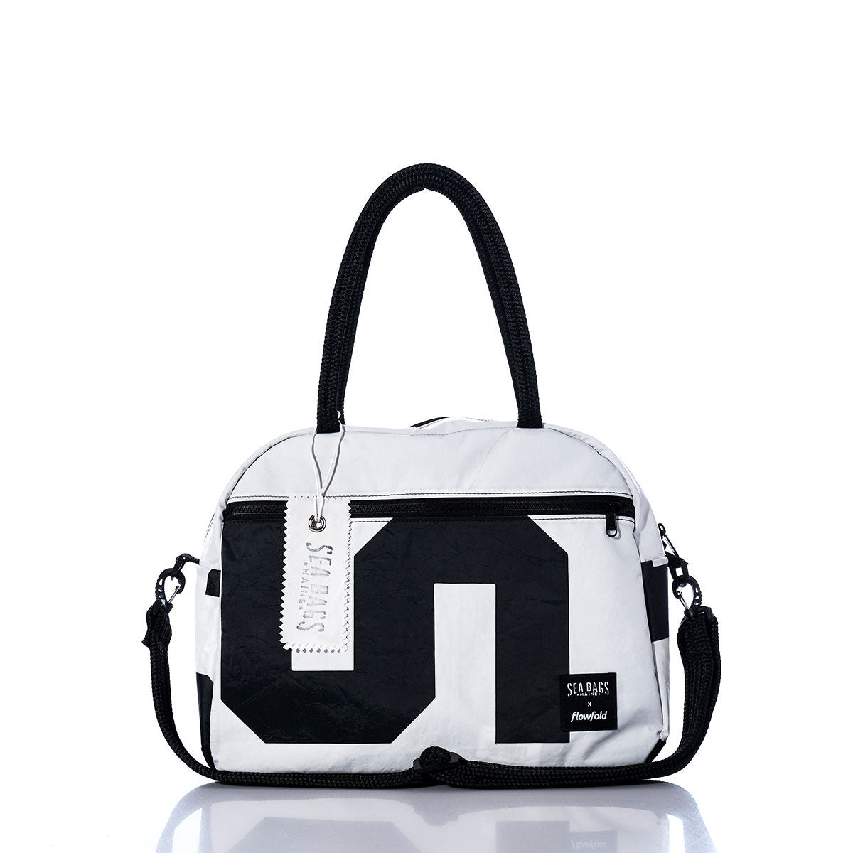 Vintage Black 5 Essential Weekender Travel Bag Handmade in Maine from Recycled Sails