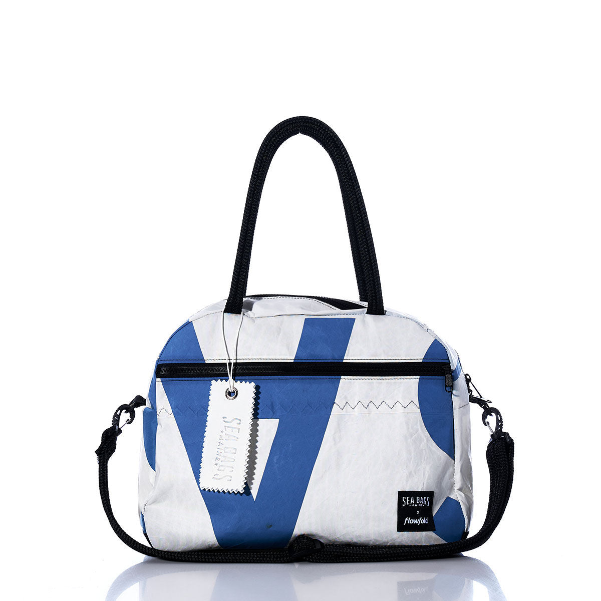 Vintage Blue A Essential Weekender Travel Bag Handmade in Maine from Recycled Sails