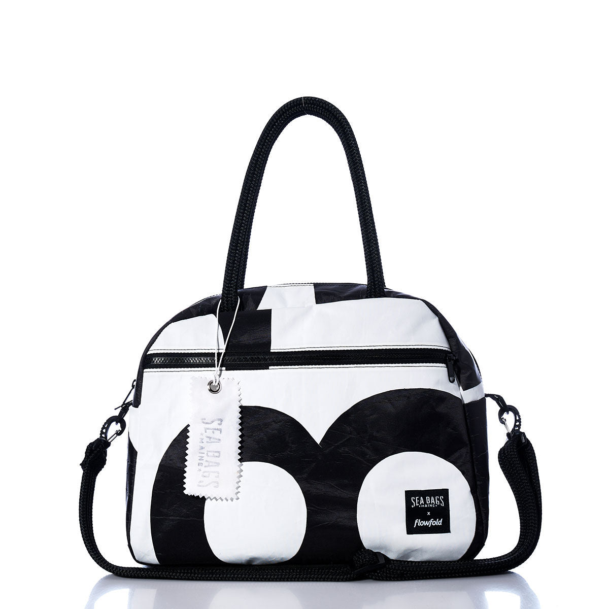 Vintage Black 8 Essential Weekender Travel Bag Handmade in Maine from Recycled Sails