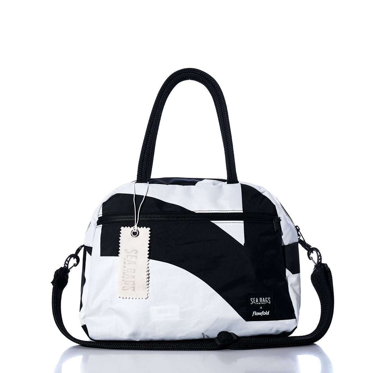 Vintage Black 7 Essential Weekender Travel Bag Handmade in Maine from Recycled Sails