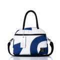 Vintage Blue Numbers Essential Weekender Travel Bag Handmade in Maine from Recycled Sails