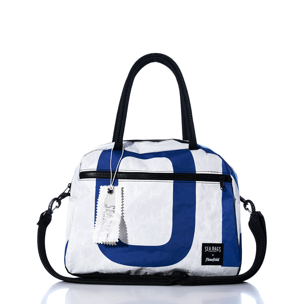 Vintage Blue 0 Essential Weekender Travel Bag Handmade in Maine from Recycled Sails