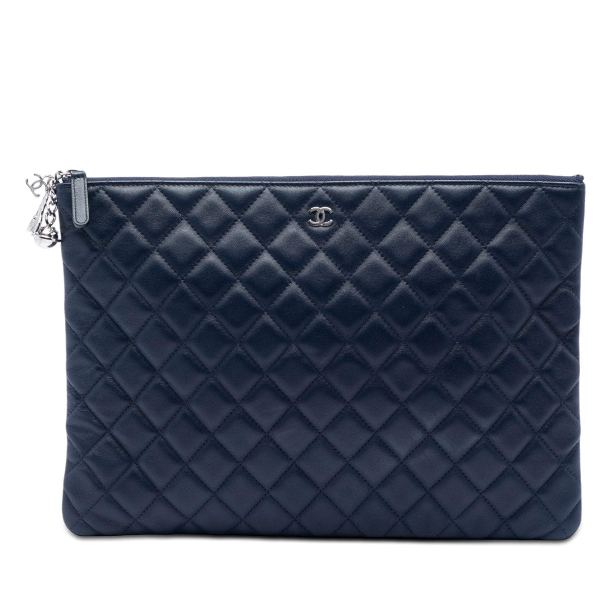 Large Quilted Lambskin Cosmo Charm O Case Clutch