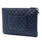 Large Quilted Lambskin Cosmo Charm O Case Clutch