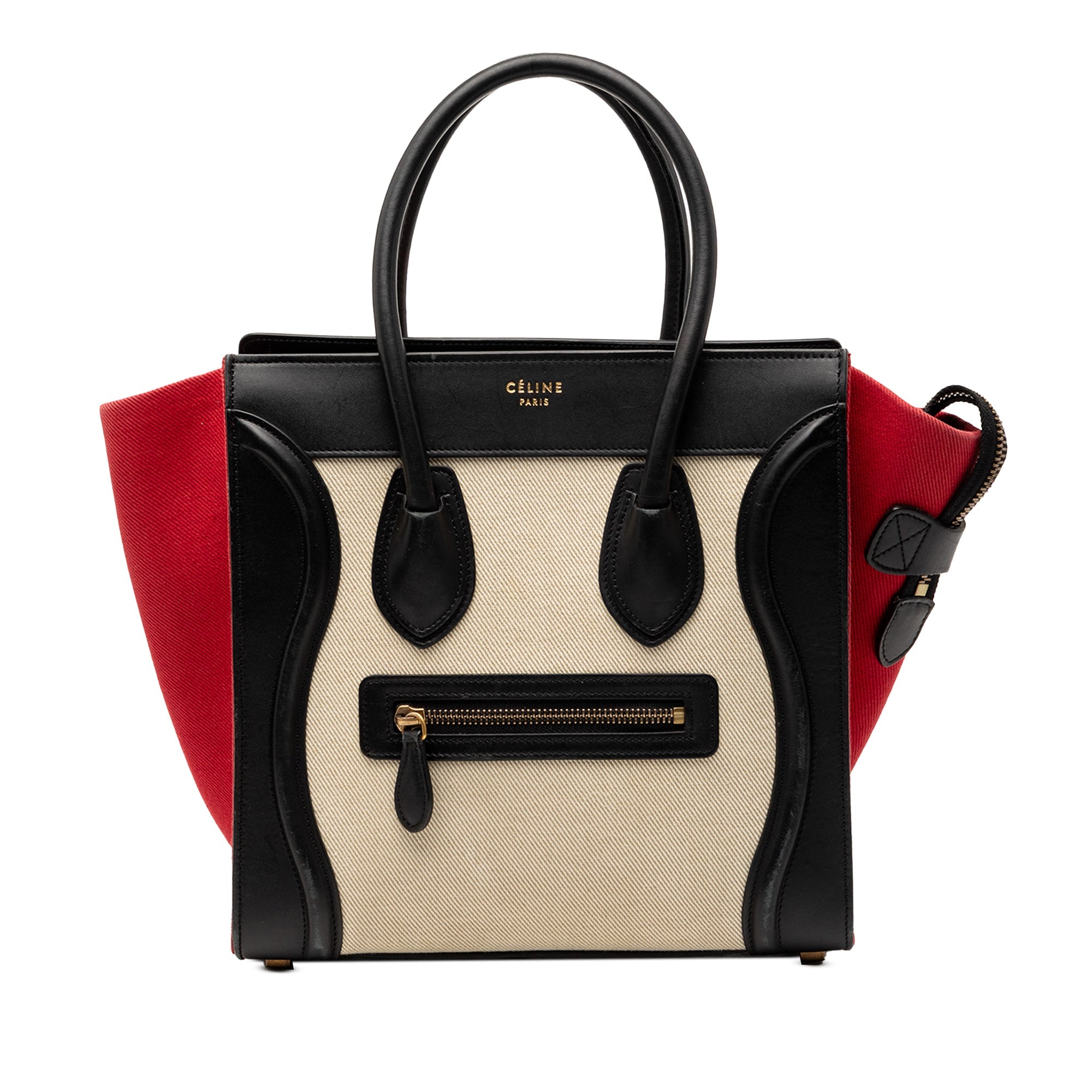 Micro Tricolor Canvas and Leather Luggage Tote