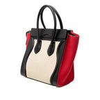 Micro Tricolor Canvas and Leather Luggage Tote